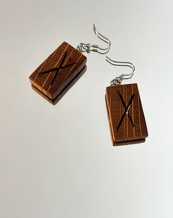 Kolczyki drewniane Whisky, Jędzior Jewellery