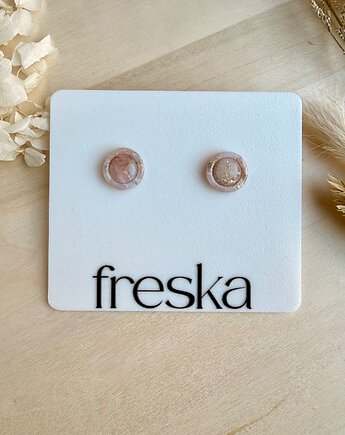 Kolczyki Kółka z ramką ze srebrem  LIMITOWANE, freska