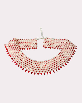 Naszyjnik koralikowy Lemkowska Krywulka biało-czerwona 3 cm, ArtGez