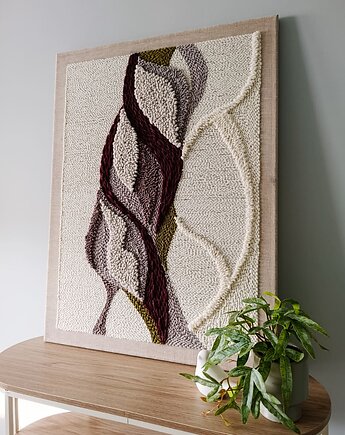 Wełniany obraz na lnie "Gerda's Garden" OD RĘKI, Dwa Sploty