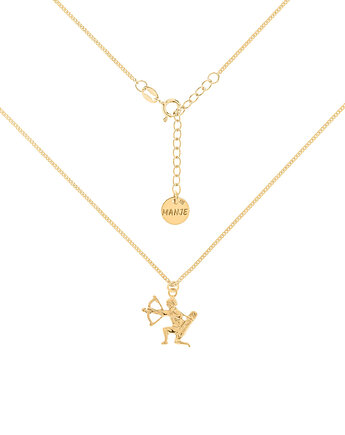 Pozłacany choker pancerka ze znakiem zodiaku Strzelec, MANJE