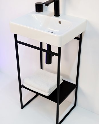 Konsola łazienkowa Stelaż pod umywalkę Czarna konsola umywalkowa MOLO 45, EASY