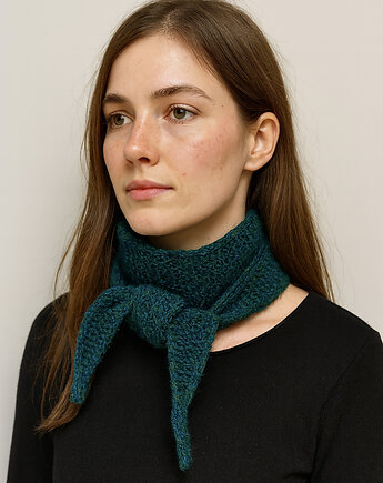 Mały ciepły skandynawski szalik Sophie apaszka turban 100% alpaka, splotomaniaa