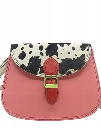 Torebka damska listonoszka skórzana klapka w zwierzęcy wzór eko OLIVKA, Olivka Warsaw