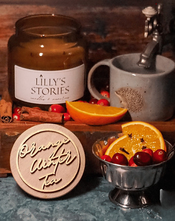 Duża świeca zapachowa "Orange Winter Tea", zapach zimowej herbatki-350g, Lillys Stories