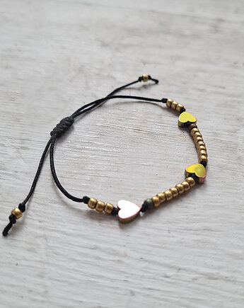 Bransoletka LOVE serce hematyt 3-Gold-Pink, COCONUT