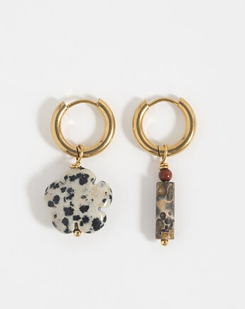 Złote kolczyki koła Boho z zawieszkami, ech studio