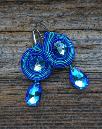 Bermuda Blue- kolczyki soutache, Mró Soutache