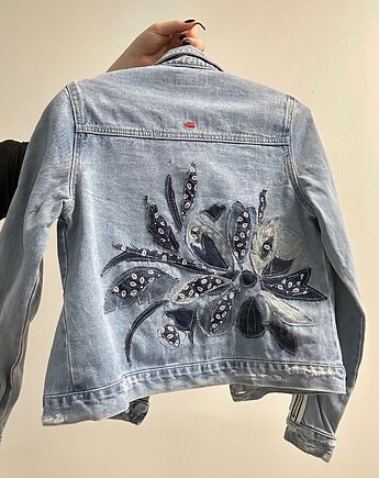 Kurtka jeansowa z patchworkową aplikacją, Dom Artystyczny