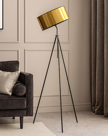 Loftowa lampa stojąca na trójnogu do salonu MALMO MIRROR, LYSNE