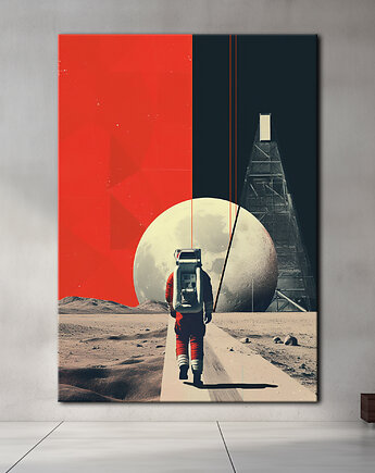 Apollo 11 - Obraz na płótnie - Druk, Blejtrama - Minimalistyczny Kolaż #1, Black Sapphire Art