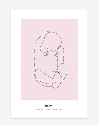 Plakat personalizowany Miro różowy, Mango Picture