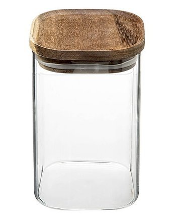 Pojemnik Kuchenny Szklany z Drewnianą Pokrywą 1,3L, MIA home