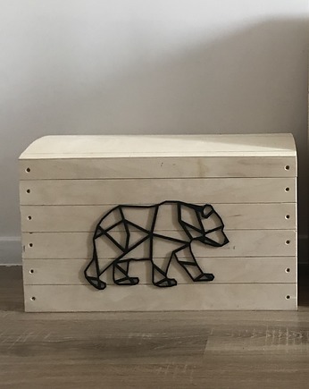 Skrzynia na zabawki z niedźwiedziem, HappyDeco 