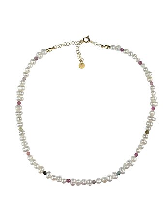 Naszyjnik z perłami i turmalinami, Bijoux by Marzena Bylicka