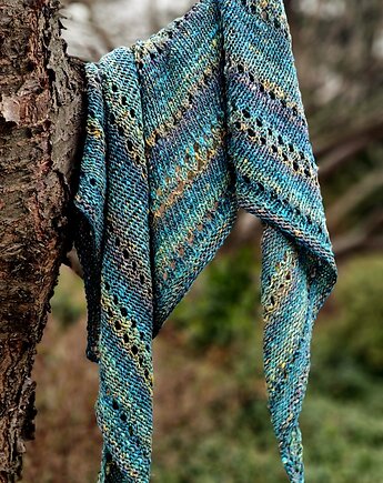 Wiosenna łąka / chusta z jedwabiem, agat handmade