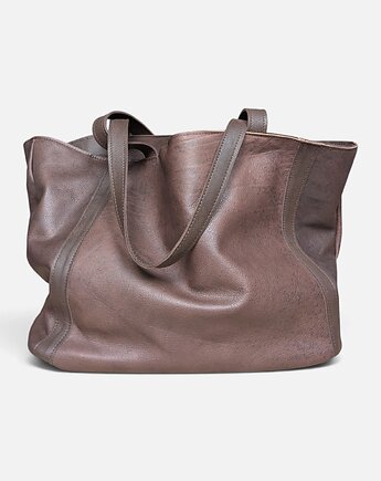 Shoper bag brązowa czekoladowa torba, Łagoda