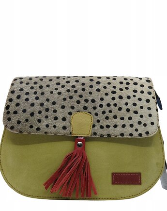 Torebka damska klasyczna na ramię skórzana zamszowa klapka wzór eko OLIVKA, Olivka Warsaw