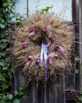 Wianek Wielkanocny Wiosenny wianek na drzwi lub stół, cynamonn