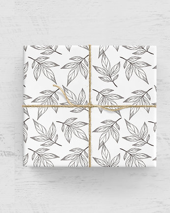 papier do pakowania - boho liść 228w, Wrap and Pack