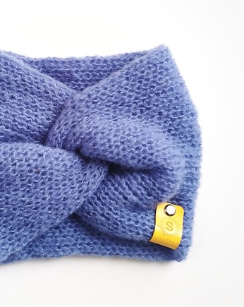 ALPACZINA opaska 100% alpaka fiołek, sploteka