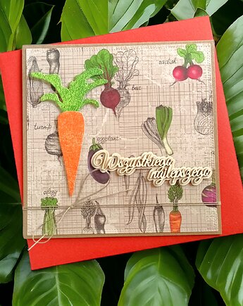 Wszystkiego najlepszego : marchewki : kartka uniwersalna, kaktusia