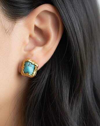 Kolczyki Sztyfty Turkus, TulipBIJOU