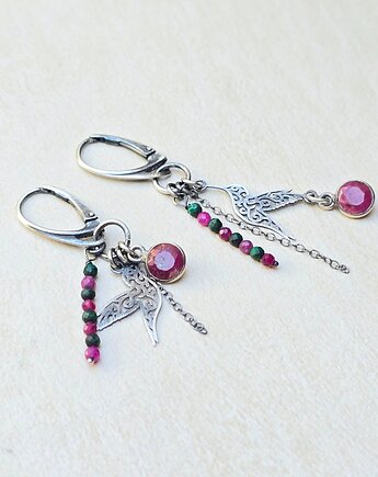 Asymetryczne Kolczyki Srebrne Koliberki, ILEA