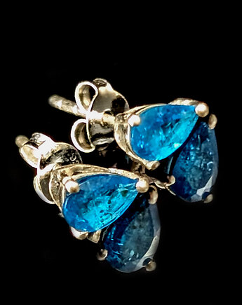 Kolczyki srebrne Barocco- niebieskie apatyty