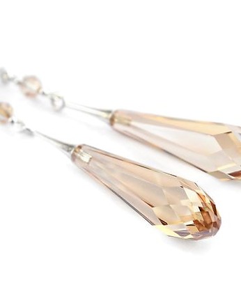 Grace - Ślubne kolczyki - Golden Shadow - Kryształy Swarovski, Marisella