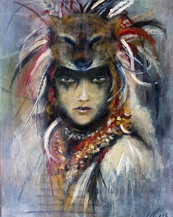 "SZAMANKA" - Obraz Olejny 70x50cm, Projekt320