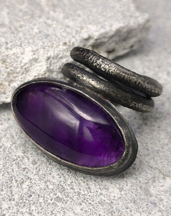 Ametyst - pierścień masywny, Zofia Gladysz