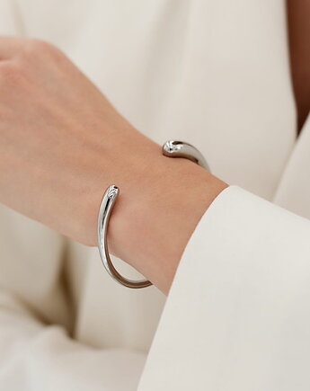 Sztywna srebrna otwarta bransoletka ze stali chirurgicznej Paraiso Nefeli, Paraiso