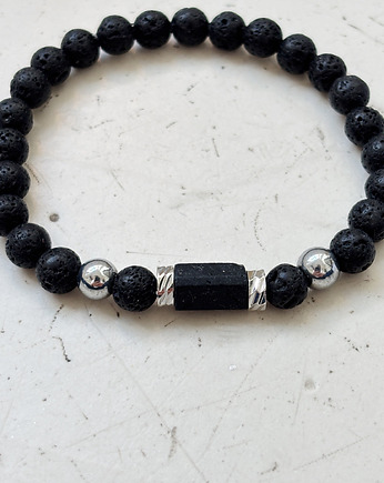 Bransoletka męska Lawa i Turmalin, Chmolowska Jewellery