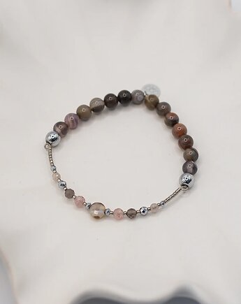 Bransoletka z Agatem i Kwarcem