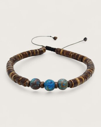 Królewski błękit drewniana bransoletka, galeria nuit