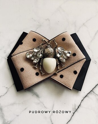 Brosza z cudnym Owadem z masy i kryształkami  New Jesień, Pudrowy Różowy