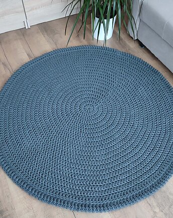Dywan okrągły ze sznurka bawełnianego szydełkowy 120cm, MISZ MASZ Dorota Tyszko