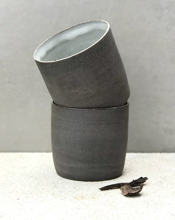 Czarki czarne ze śmietanką - 2 szt, CESELE Ceramika