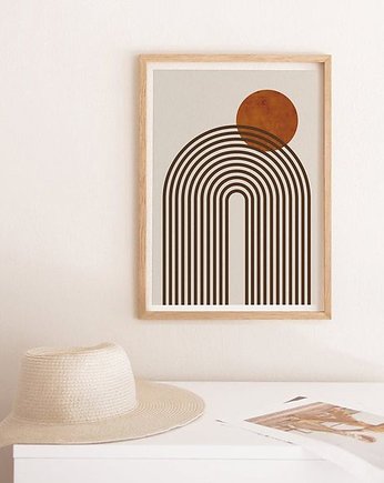 PLAKAT abstrakcyjny mid century modern grafika, black dot studio