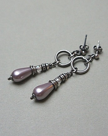 Kolczyki srebrne Powder pearls vol. 3 , Katia i krokodyl