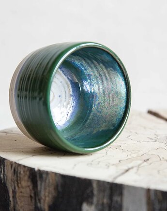 Czarka zielona szkliwo krystaliczne, studnia ceramiczna