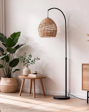 Lampa podłogowa z plecionym kloszem Beyavo 166 cm