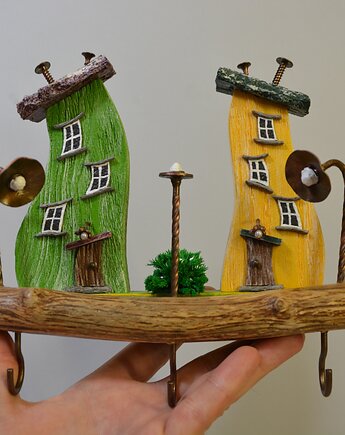 Kolorowy drewniany wieszak na klucze , Creative Craft Family R