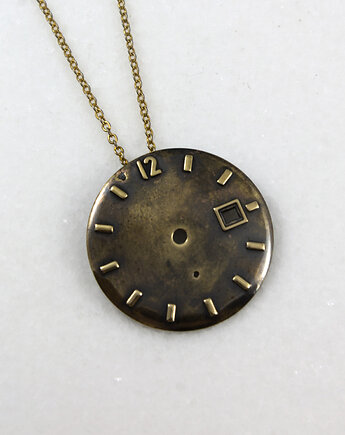 Zegar - mosiężny wisiorek steampunk - unikat, Caltha