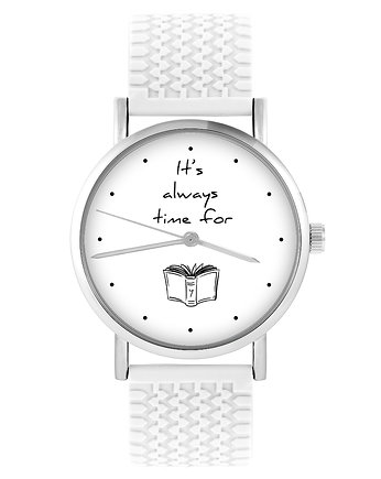 Zegarek - Time for book - silikonowy, biały, yenoo