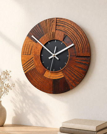 Zegar ścienny z Drewna -  Cichy Mechanizm, Clock Wood Studio
