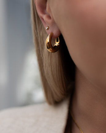 Złote modne kolczyki ze stali chirurgicznej premium Paraiso Estella, Paraiso