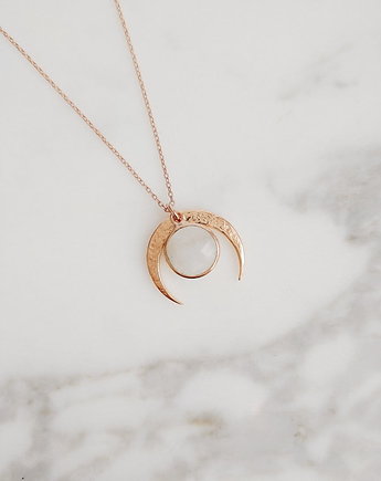 Naszyjnik Luna Rose Gold z kamieniem księżycowym, OSOBY - Prezent dla żony