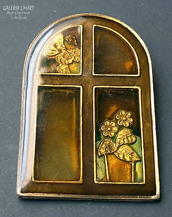 Vintage Broszka w starym stylu Urocze okienko dla kochającej unikaty vintage, Galeria Limart